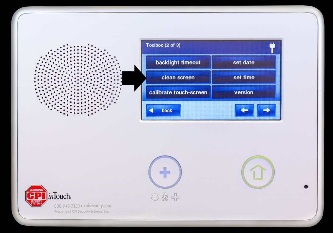How do I clean the touch screen on my panel
